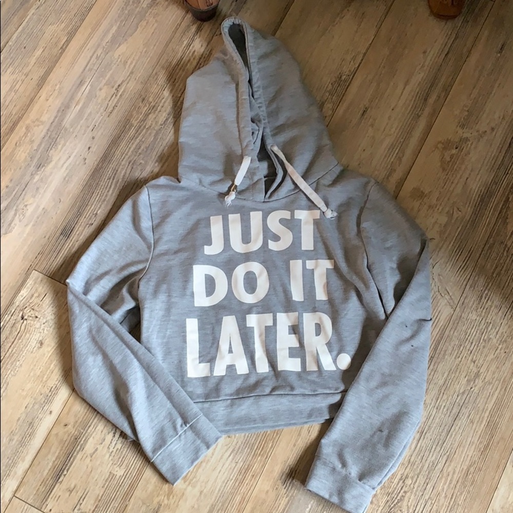 Just do it later cropped hoodie